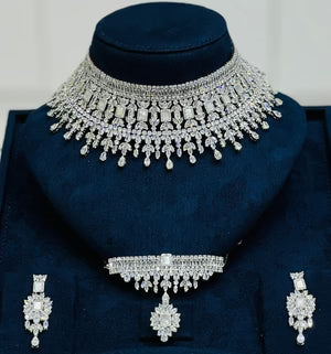 Imperial Diamond Cascade Choker Set