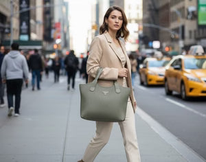 Ribbed Texture Tote Handbag