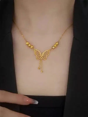 Elegant Gold Butterfly Pendant Necklace