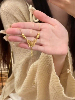 Elegant Gold Butterfly Pendant Necklace